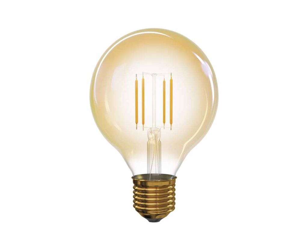 LED žiarovka Vintage G95 4W E27 teplá biela+