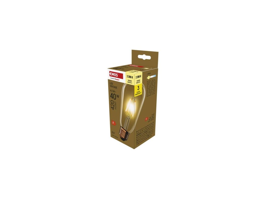LED žiarovka Vintage ST64 / E27 / 4,5 W (40 W) / 420 lm / teplá biela