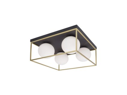 51608 4 stropni svitidlo juliet mosaz a cerny kov bile opalove sklo e14 4x12w
