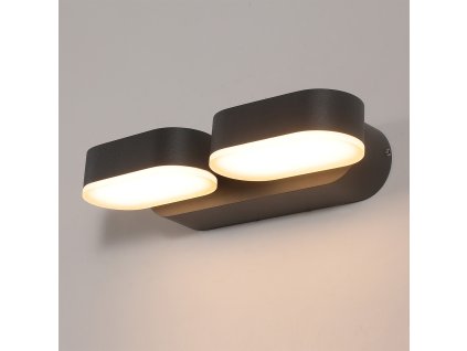 Vonkajšie nástenné LED svietidlo KANSAS, š. 23 cm, 2x5,5 W, CRI90, IP54
