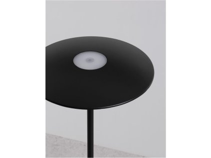 Vonkajšia stolná lampa FABIO čierny liaty hliník a matný akryl LED 2W 3000K 5V DC 83st. IP54 vypínač na tele / USB kábel