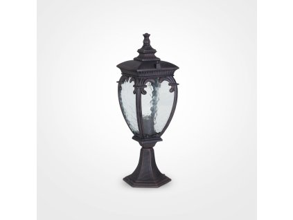 Vintage vonkajšie stĺpikové svietidlo FLEUR, 60W, v. 48,5 cm, 1xE27, IP44