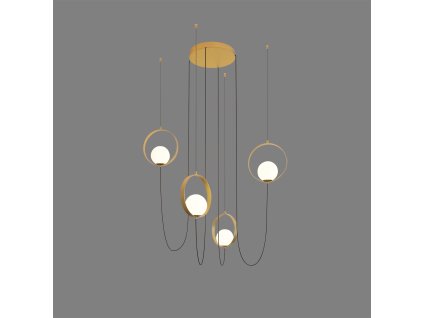 Zavesné LED svietidlo HALO L4, 4x5W, CRI90, CCT switch 2700-3000K (Farba Čierna, stmievanie ZAPNUTIE/VYPNUTIE)