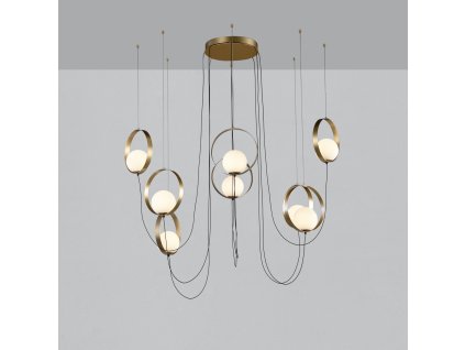 Zavesné LED svietidlo HALO L8, 8x5W, CRI90, CCT switch 2700-3000K (Farba Čierna, stmievanie ON/OFF (bez stmívání))