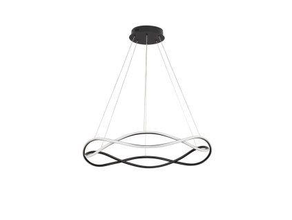 48179 zavesne led svitidlo jinal cerny kov hlinik a silikon 3000k 55w stmivatelne