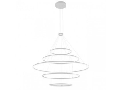 Závesné LED svietidlo ORBIT ø60/ø100/ø150/ø100/ø60 cm, 4000K, 5 kruhov (Farba Biela, stmievanie DALI)
