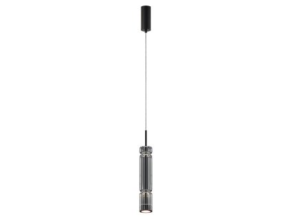 Závesné LED svietidlo ORDO, 8W, Ø 8 cm, v. 365 cm, CRI80 (Farba Čierna)