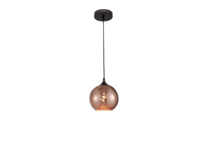 50528 4 zavesne svitidlo blaze medene sklo a cerny kov e27 1x12w