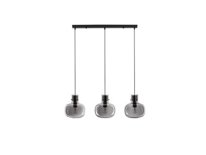 46931 zavesne svitidlo cinzia kourove sklo cerny kabel cerna kovova zakladna e27 3x12w