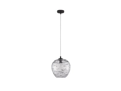 50984 zavesne svitidlo evleen matny cerny kov a svetle sede sklo e27 1x12w