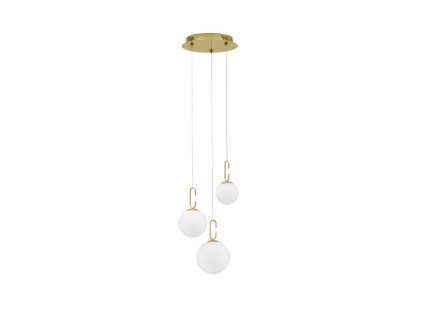 51437 2 zavesne svitidlo hook satenovy zlaty kov a opalove bile sklo led 25 8w 3000k