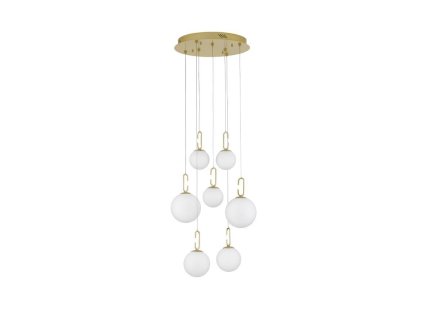 51443 zavesne svitidlo hook satenovy zlaty kov a opalove bile sklo led 52w 3000k stmivatelne