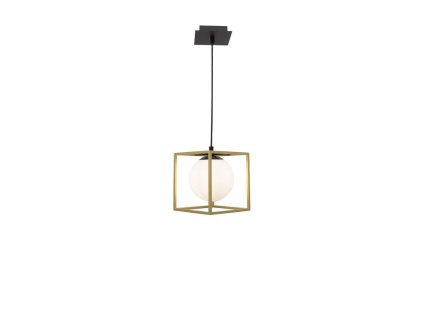 51614 zavesne svitidlo juliet mosaz a cerny kov bile opalove sklo e14 1x12w