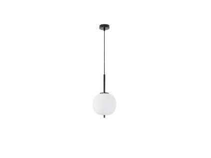 47048 1 zavesne svitidlo lato cerny kov a opalove sklo e14 1x5w