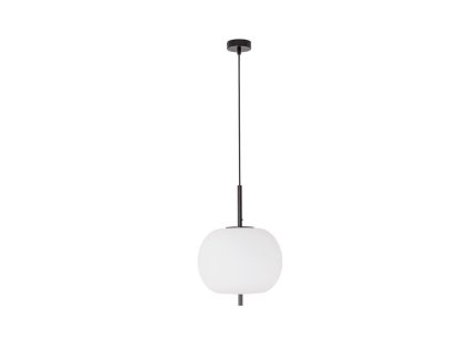 47057 zavesne svitidlo lato cerny kov a opalove sklo e27 1x12w
