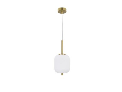 47069 1 zavesne svitidlo lato opalove sklo anticky mosazny kov cerny kabel e14 1x5w