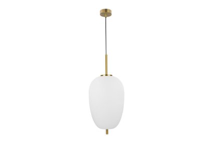 47075 zavesne svitidlo lato opalove sklo anticky mosazny kov cerny kabel e27 1x12w