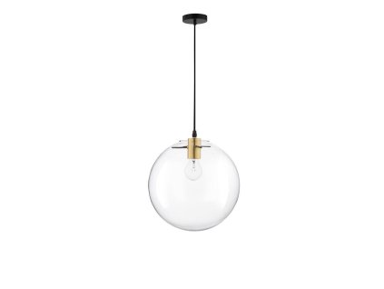 51869 zavesne svitidlo mirale zlaty kov cire sklo a cerny pvc kabel e27 1x12w
