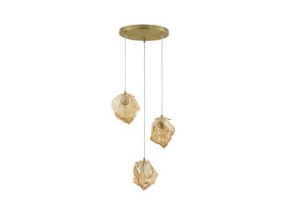 52100 zavesne svitidlo odelle amber sklo e14 3x5w