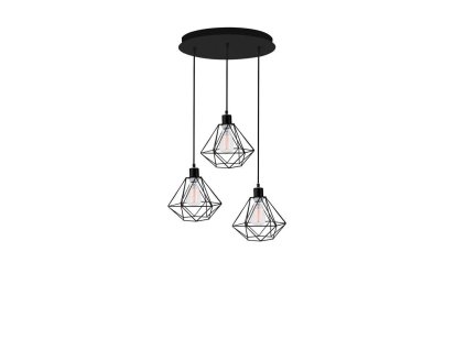 52364 zavesne svitidlo pietra cerny kov e27 3x12 w