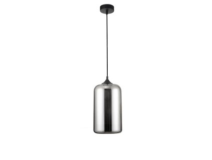 52607 zavesne svitidlo savaz chromove sklo cerny kov cerny kabel e27 1x12w