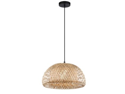 Závesné svietidlo SCARLET Bambus čierny PVC kábel E27 1x12W
