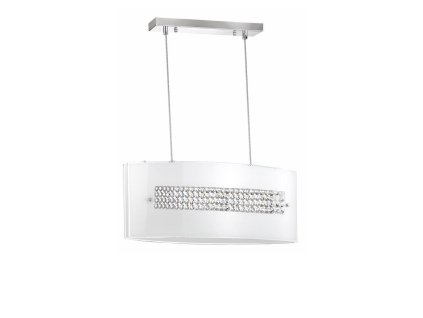 52739 zavesne svitidlo thelta chromovany hlinik bile sklo a kristal e27 3x12w
