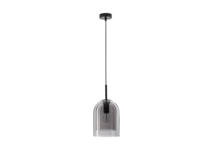 47240 zavesne svitidlo velor dvouvrstve kourove sklo e27 1x12w
