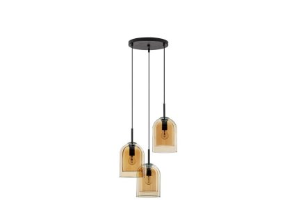 47228 zavesne svitidlo velor dvouvrstve sampan sklo e27 3x12w