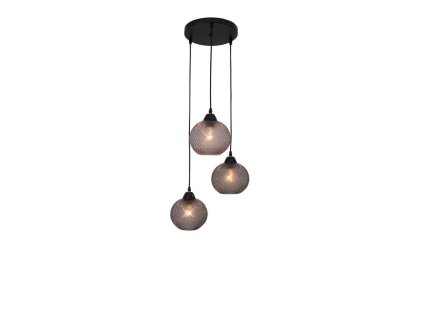 Závesné svietidlo VIENTI tmavo šedé sklo, 30cm, E27 3x12W