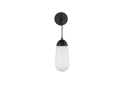 Nástěnné svítidlo BLAKY matný černý kov a opálové sklo E14 1x5W