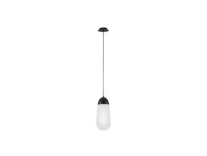 Závěsné svítidlo BLAKY matný černý kov a opálové sklo E14 1x5W