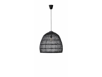 Závěsné svítidlo DESTIN železo a ratan, černá barva E27 1x12W
