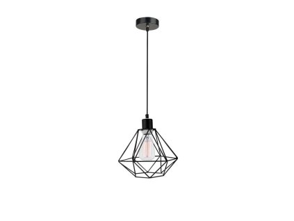 Závěsné svítidlo PIETRA matný černý kov E27 1x12W
