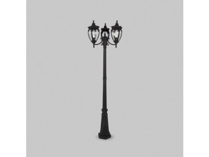 Vintage venkovní sloupkové svítidlo FLEUR, 60W, v. 239 cm, 3xE27, IP44