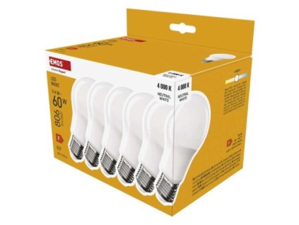 LED žárovka Basic A60 / E27 / 9,4 W (60 W) / 806 lm / neutrální bílá