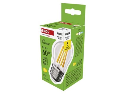 LED žárovka Filament Mini Globe / E27 / 5,9 W (60 W) / 806 lm / neutrální bílá