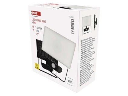 64901 led reflektor tambo se senzorem pohybu 30 w 3000 lm cerny