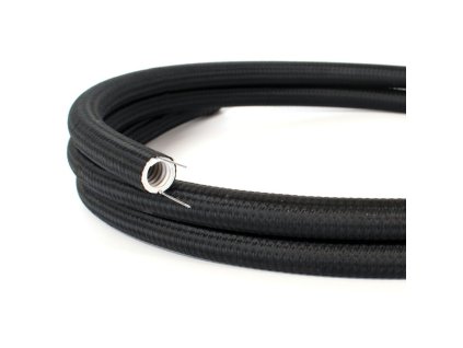 creative tube ohebna trubice potazena cernou hedvabnou tkaninou rm04 prumer 20 mm