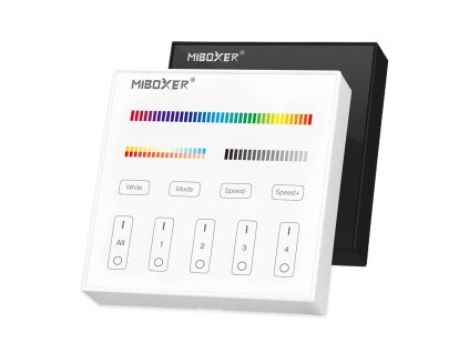 Diaľkový ovládací panel Mi-light - 4 kanály, RGB+CCT, 2x AAA batérie, B4 (Farba Čierna)
