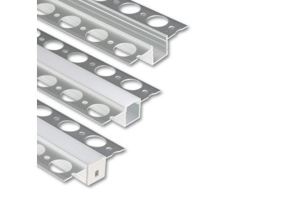 Hliníkový profil AU pro sádrokarton pro LED pásky (Veľkosť 1 m, Farba Strieborný)