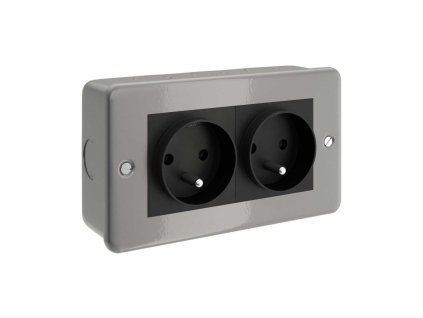 kovova krabice pro creative tube s dvojitou schuko zasuvkou