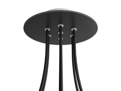 Kruhový stropní baldachýn ROSE ONE, 200 mm, 7 otvorů a 4 boční otvory (Barva komponentu Světle zelená, Barva montury Černá)