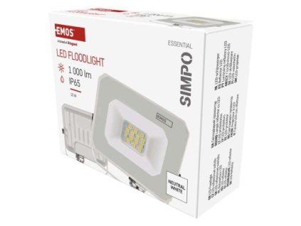 62312 led reflektor simpo 10 w bily neutralni bila