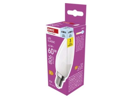 LED žiarovka Classic sviečka / E14 / 6,5 W (60 W) / 806 lm / studená biela