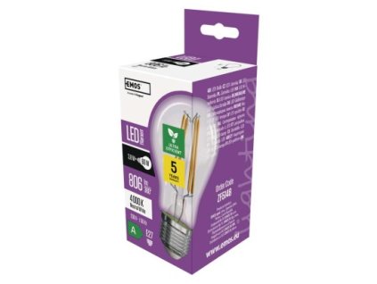 61027 led zarovka filament a60 a class e27 3 8 w 60 w 806 lm neutralni bila