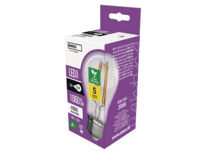61045 led zarovka filament a60 a class e27 5 w 75 w 1 060 lm neutralni bila