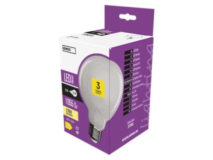 60967 led zarovka filament globe e27 7 8 w 75 w 1 055 lm tepla bila