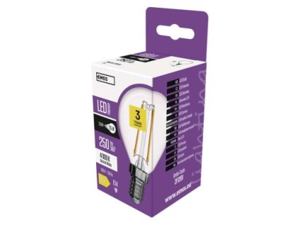60940 led zarovka filament mini globe e14 1 8 w 25 w 250 lm neutralni bila
