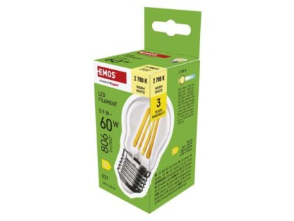 LED žiarovka Filament Mini Globe / E27 / 5,9 W (60 W) / 806 lm / teplá biela